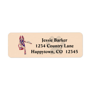 Painted Belgian Malinois Return Address Label
