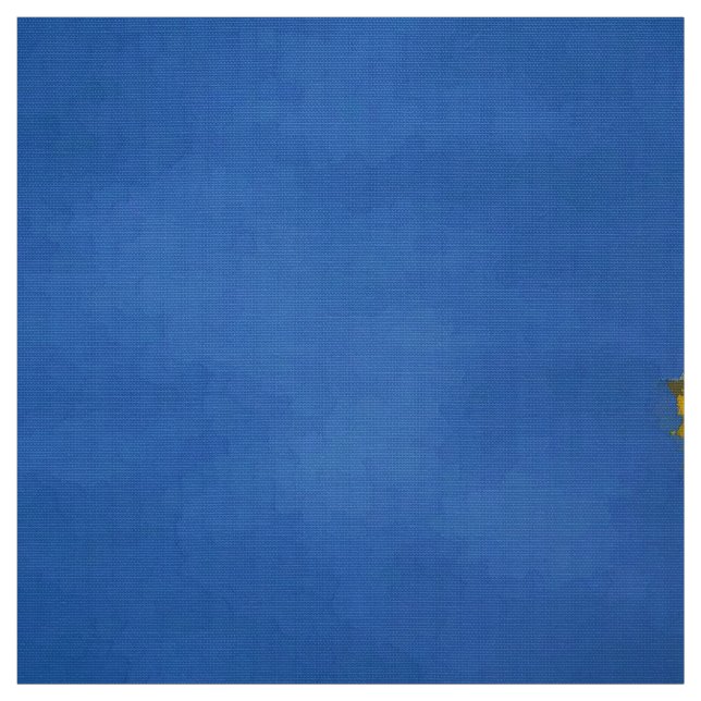 painted big yellow sunflower against a blue sky fabric (Swatch)
