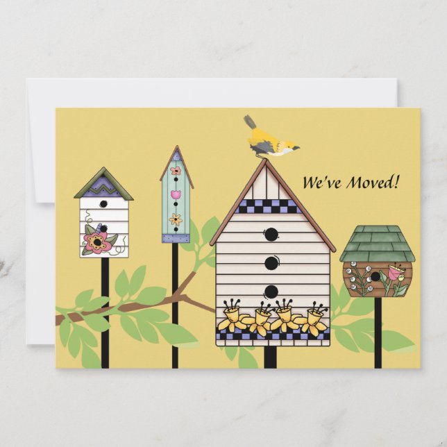 Painted Birdhouses Moving Announcement (Front)