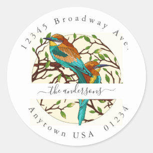 Painted Birds; Return Address Envelope Seal
