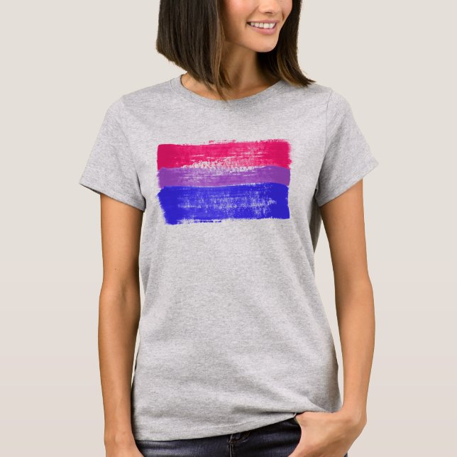 Painted Bisexual Pride T-Shirt (Front)