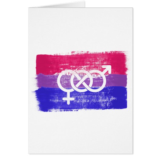 PAINTED BISEXUAL SYMBOL PRIDE FLAG CARDS (Front)