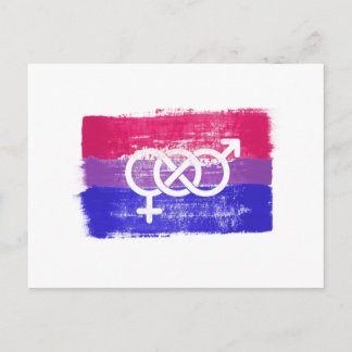 PAINTED BISEXUAL SYMBOL PRIDE FLAG POSTCARD