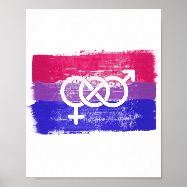 PAINTED BISEXUAL SYMBOL PRIDE FLAG POSTER (Front)