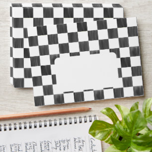 Painted Black Checkerboard Pattern Wedding Envelope