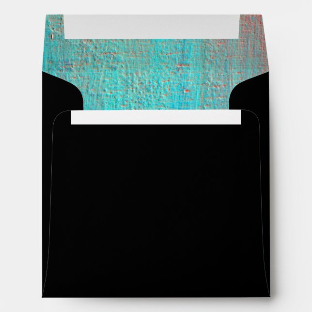 Painted Black Square Envelope (Back (Bottom))