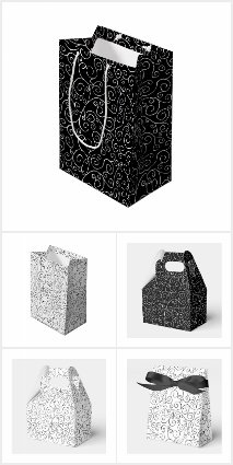 Painted Black/White Curvy Patterns Gift Supplies
