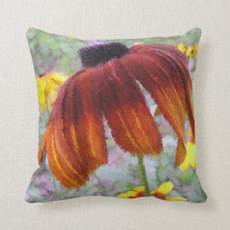 Painted Blanket Flowers American Mojo Throw Pillow