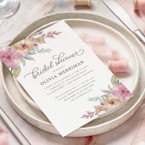 Painted Blooms Bridal Shower Invitation