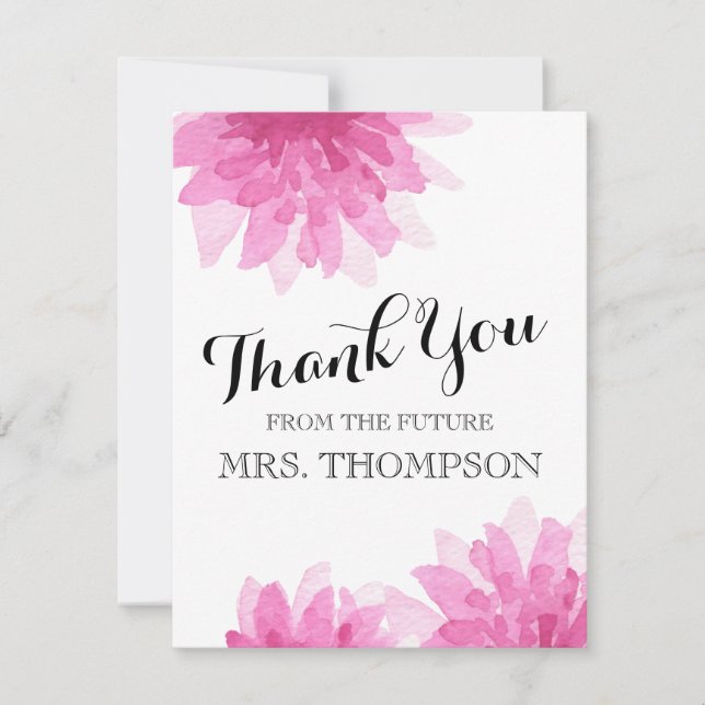 Painted Blooms | Bridal Shower Thank You Card (Front)