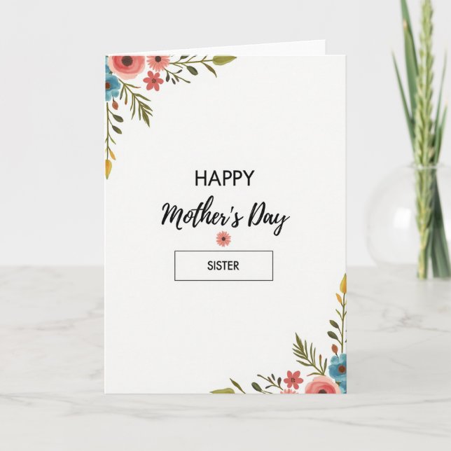 Painted Blooms Mothers Day Card (Front)