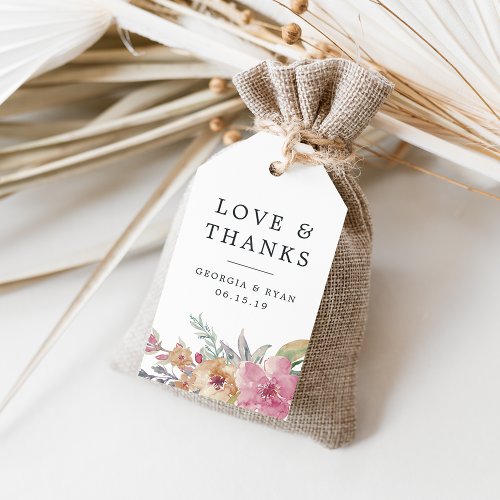 Painted Blooms Wedding Thank You Favor Gift Tags