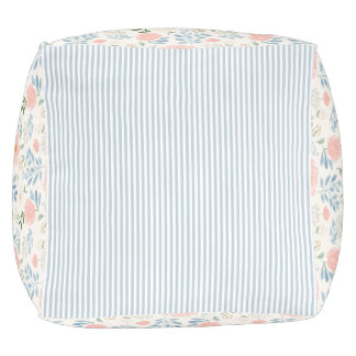 Painted Blossoms Flowers Floral Pouf