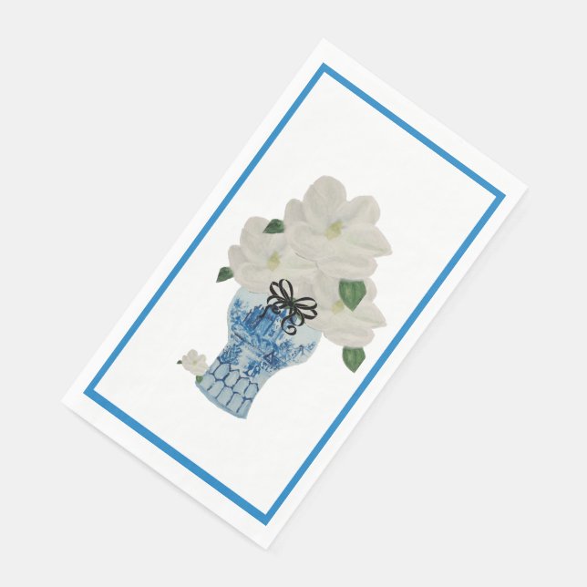 Painted Blue and White Ginger Jar Paper Guest Towels (Corner)