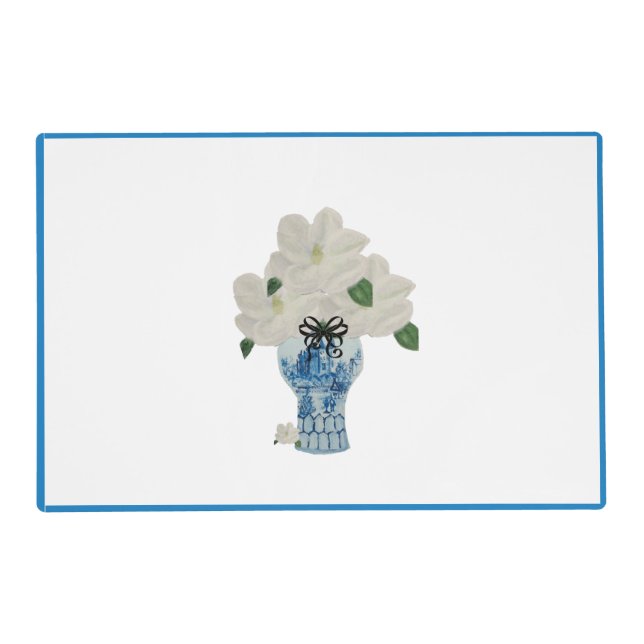 Painted Blue and White Ginger Jar Placemat (Front)