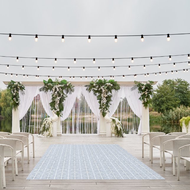 Painted Blue Chinoiserie Trellis Carpet  Outdoor Rug (Insitu (Wedding 1))