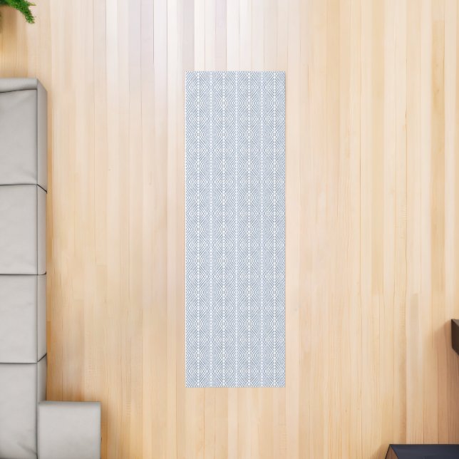 Painted Blue Chinoiserie Trellis Carpet  Runner (Insitu (Indoor 2))