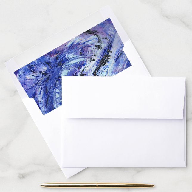 Painted Blue Envelope Liner (Desk)