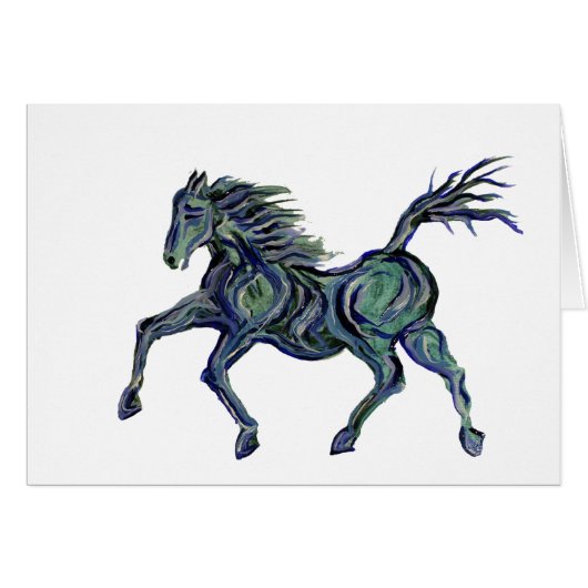 Painted Blue Horse Cards (Front Horizontal)