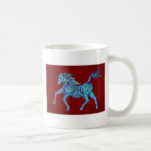 Painted Blue Horse Coffee Mug