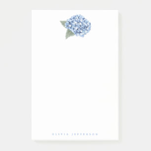Painted Blue Hydrangea Bloom Personalized Post-it Notes