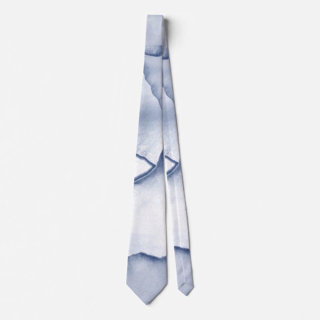 Painted Blue Petals Tie (Front)