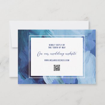 Painted Blue Wedding Rsvp Response Card by spinsugar at Zazzle