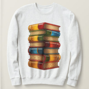 Painted Book - 3D Stack of Colorful Resin Novels Sweatshirt
