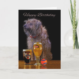 Painted Border Terrier Birthday Greeting Card