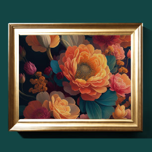 Painted Bouquet of Flowers Bold 4:3 Poster