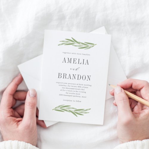 Painted Branch Greenery Wedding Invitation PBC