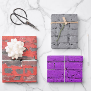 Painted Brick Wall Variety Wrapping Paper Sheets