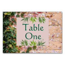 Painted Bricks Green Ivy Wedding Table Numbers