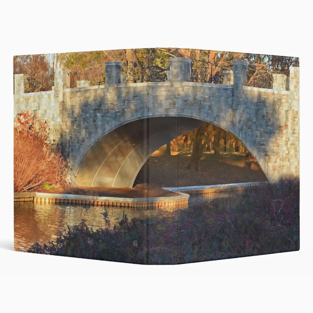 Painted Bridge at Sunset by Shirley Taylor 3 Ring Binder (Background)