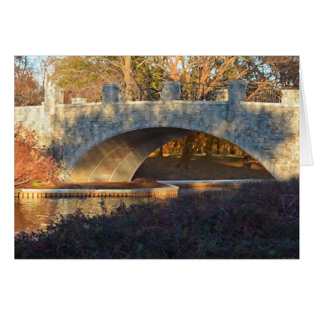 Painted Bridge At Sunset by Shirley Taylor Cards (Front Horizontal)