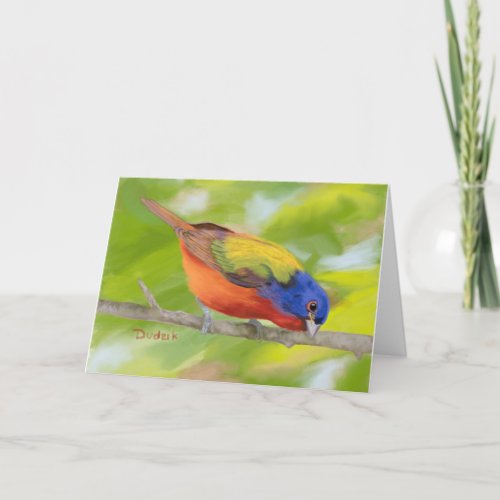 Painted Bunting Bird Encouragement JW Thank You Card