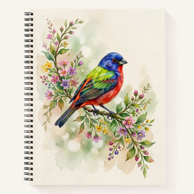 Painted Bunting Bird Notebook (Front)