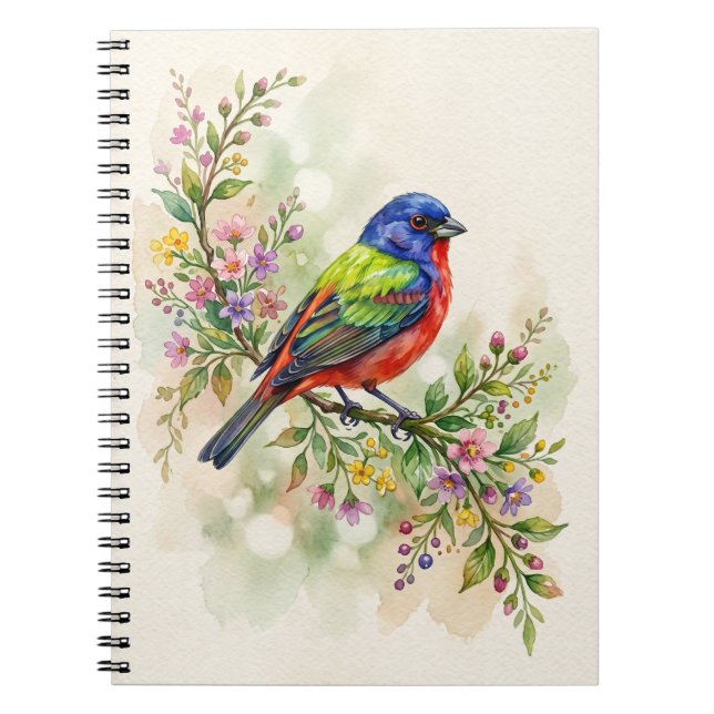 Painted Bunting Bird Notebook (Front)