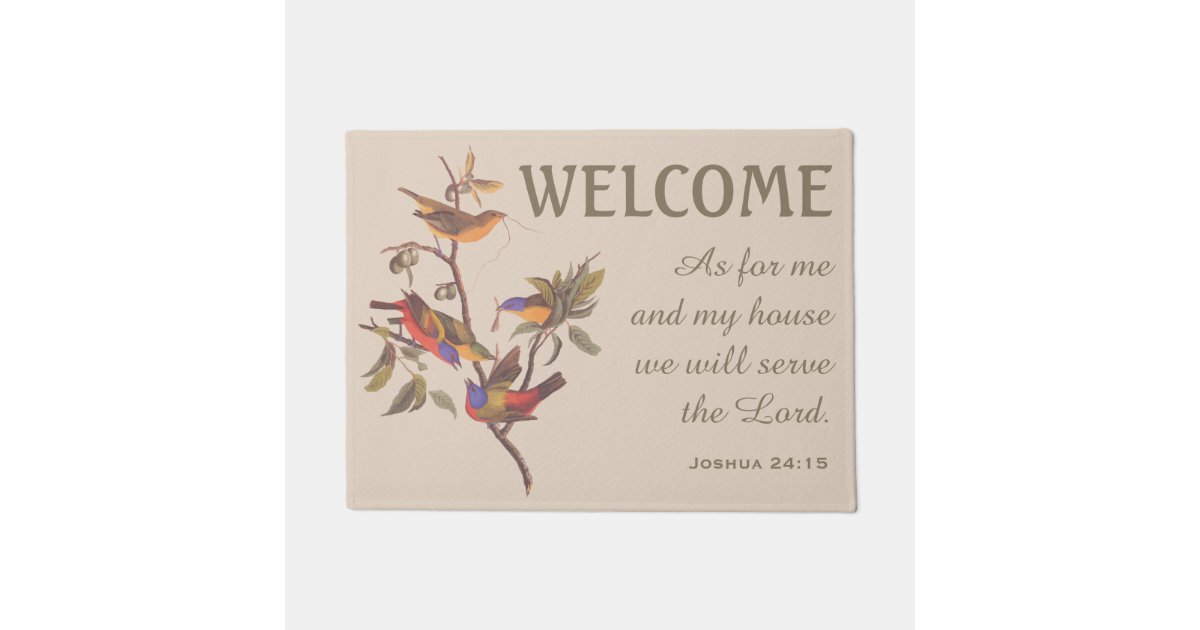 Painted Bunting Birds and Verse Doormat Zazzle