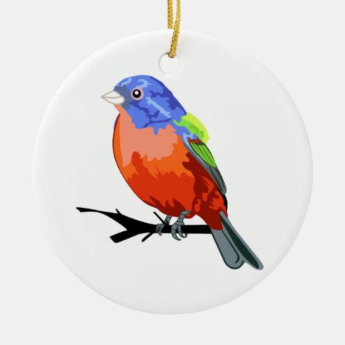 Painted Bunting Ceramic Ornament