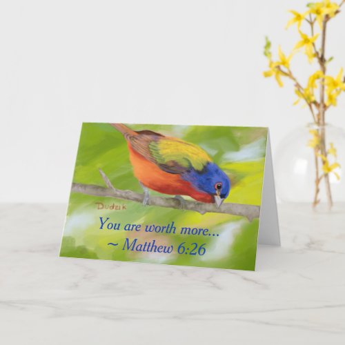 Painted Bunting Encouragement JW Card