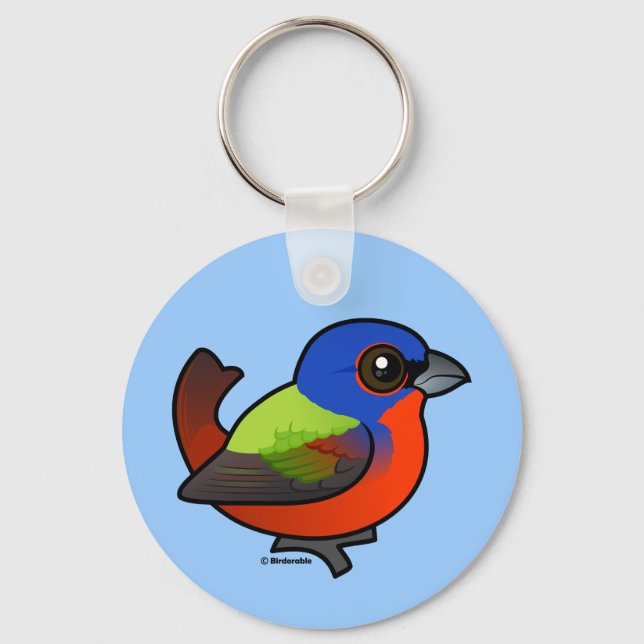 Painted Bunting Keychain (Front)