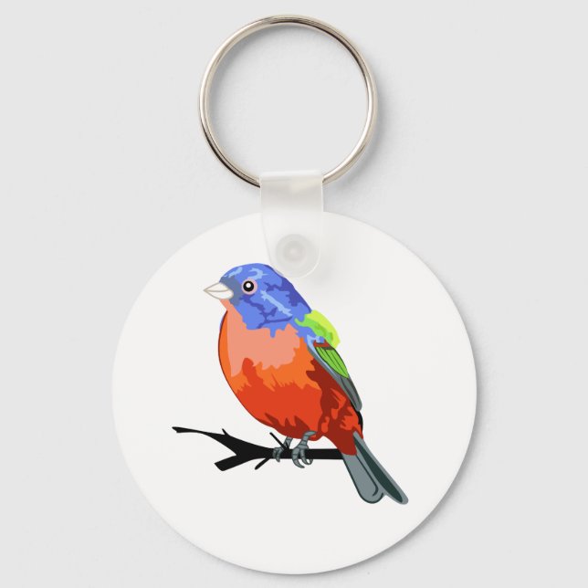 Painted Bunting Keychain (Front)