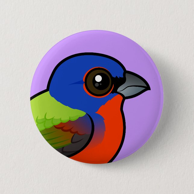 Painted Bunting Pinback Button (Front)