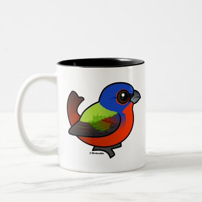Painted Bunting Two-Tone Coffee Mug (Left)