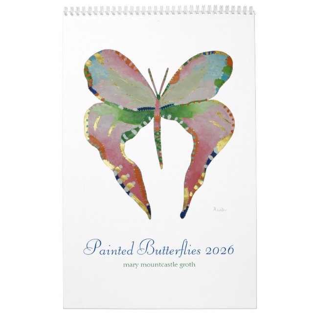 Painted Butterflies 2026 Vertical Calendar (Cover)