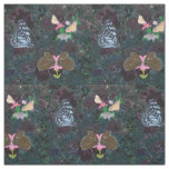 Painted Butterflies Abstract Flowers Fabric