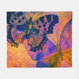 Painted butterflies fleece blanket