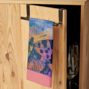 Painted butterflies kitchen towel