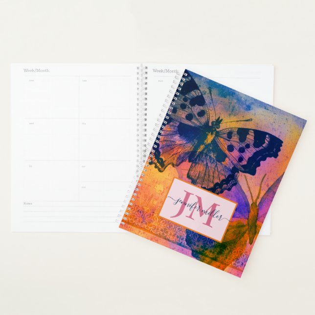 Painted butterflies  personalized planner (Display)